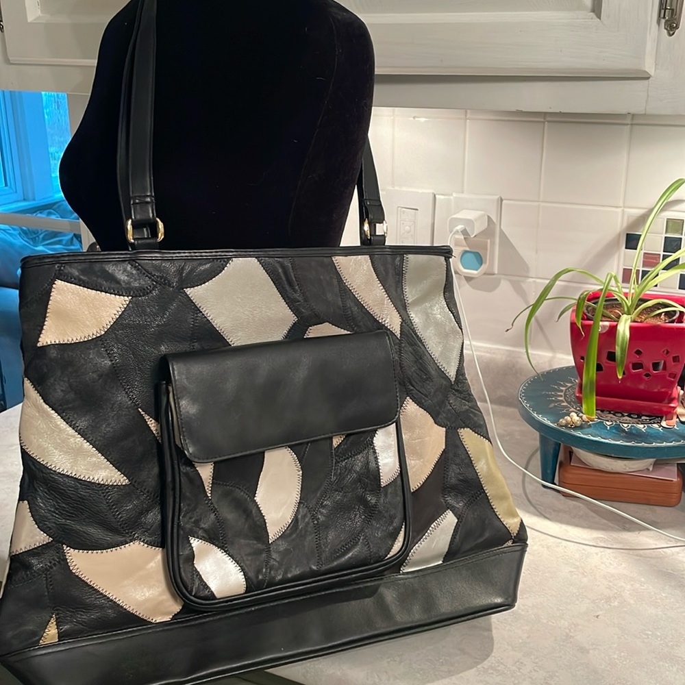 Leather Patchwork Tote - image 1
